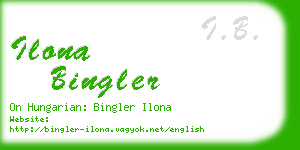 ilona bingler business card